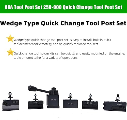 Miniatura 8 de waltyotur OXA - Juego de postes de herramientas de cambio rápido tipo cuña de 250-000 juego de postes de herramientas de 6-9 pulgadas 6 piezas