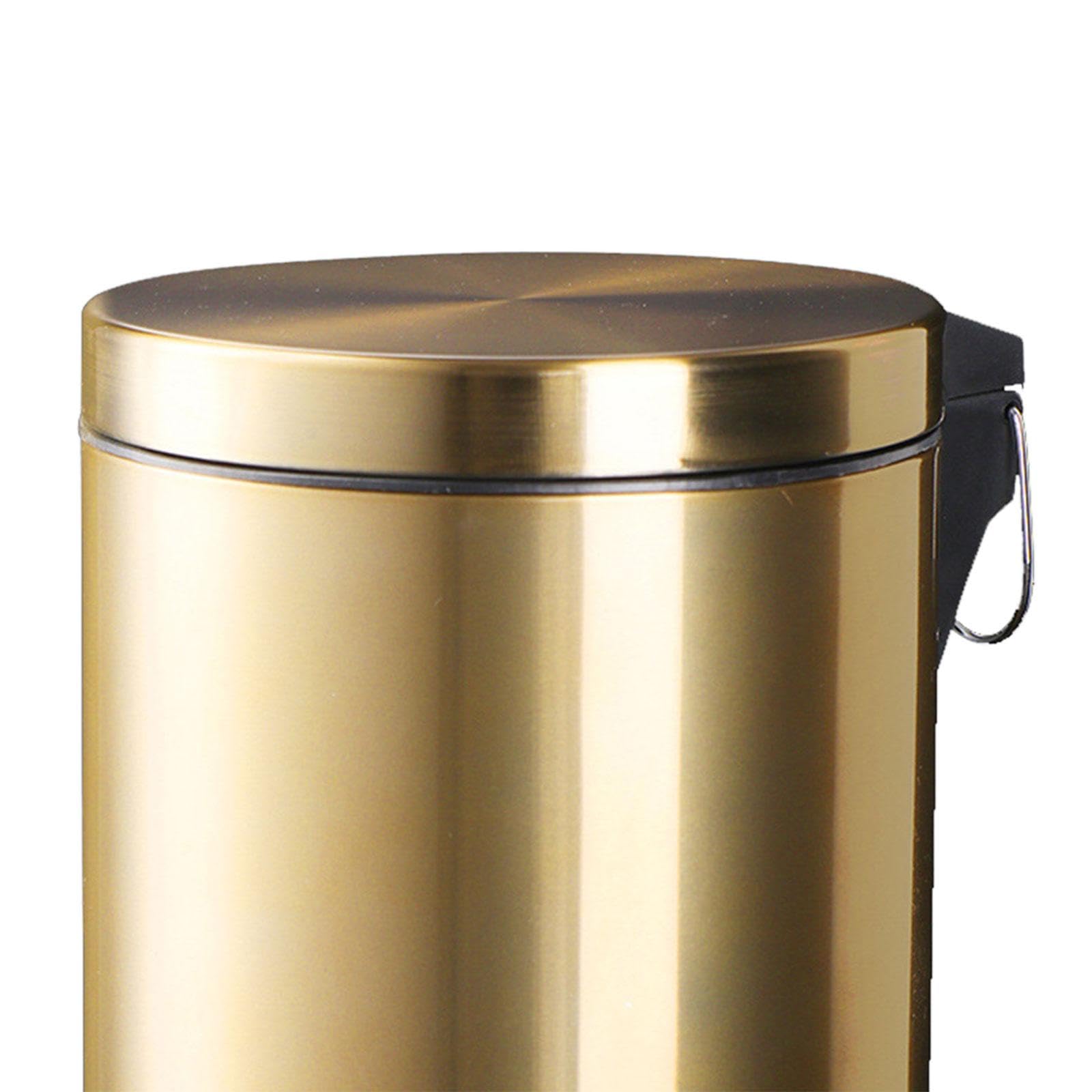 Enakshi® Trash Can Container Close Lid Foot Pedal Bin for Living Room Toilet Entryway 8L 32x22.8cm Gold|Home & Garden | Household Supplies & Cleaning | Trash Cans & Wastebaskets
