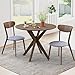 Tangkula Mid-Century Modern Round Dining Table Set for 2, Wooden Kitchen Table & 2 Chairs with Cushioned Seats, Compact 3-Piece Dining Set for Small Spaces, Kitchen, Living Room