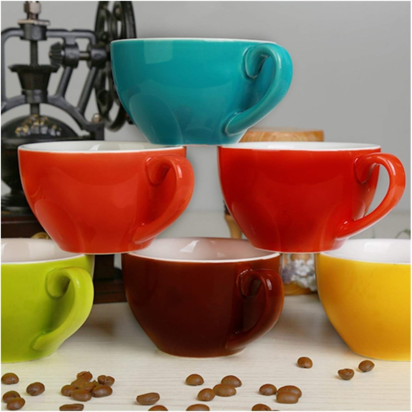 HFGDRH Vintage Ceramic Coffee Mugs, 220Ml Ceramic Coffee Cups Coffee Cup Set Simple Cappuccino Flower Cups Latte(1) 4 61UftYMJe4L. AC SL1500