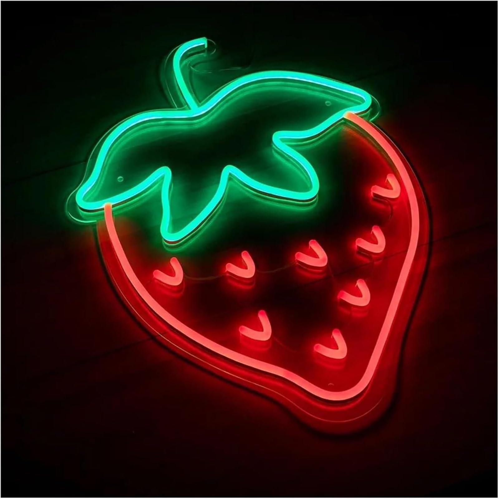 Luce al neon Lettere colorate, luci al neon flessibili per interni, insegna per bar, negozio di fragole, alimentata per la per stanza