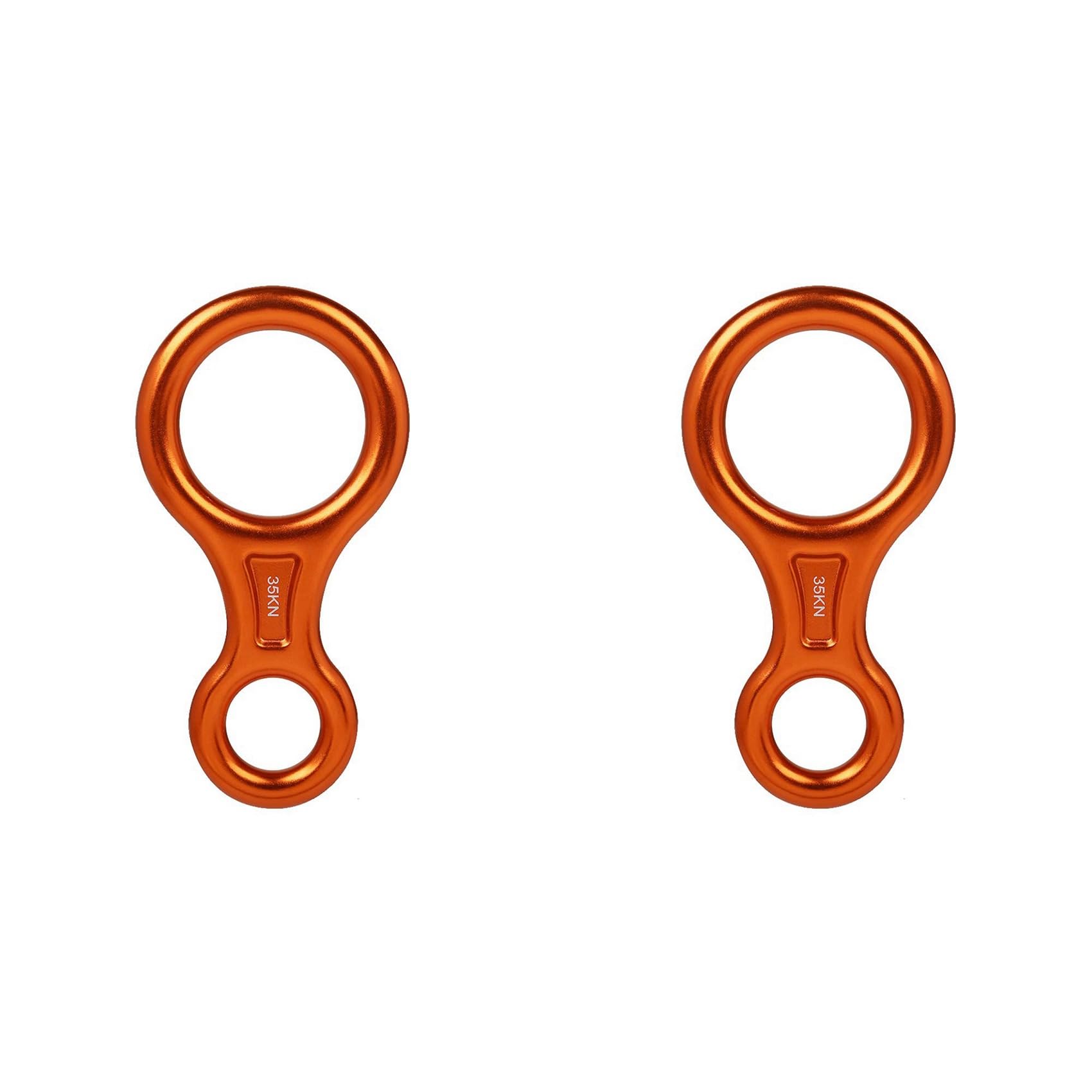 Ohewiiuk 2 x 35 KN Figure 8 Climbing Abseil Device Aluminium Alloy Downhill Equipment for Climbing Safety and Abseil Device, Orange