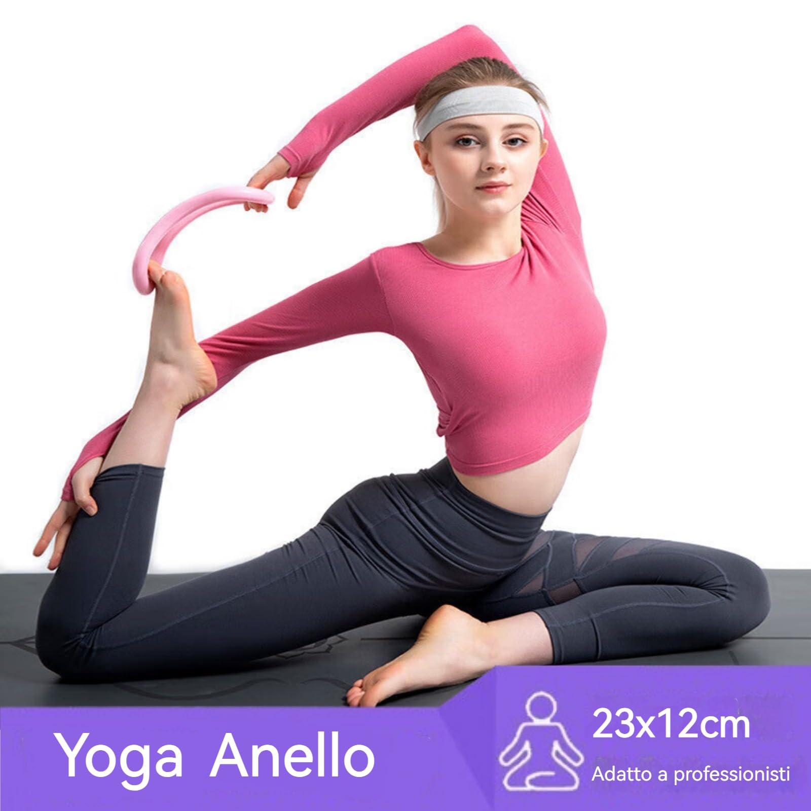 Set da pilates Cerchio Pilates, Anello da Pilates, Anello Flessibile Resistente con Maniglie Imbottite, Fitness Attrezzi Casa, Allenamenti Yoga, Fitness Ring per Esercizi Interni della Cosce e Gambe