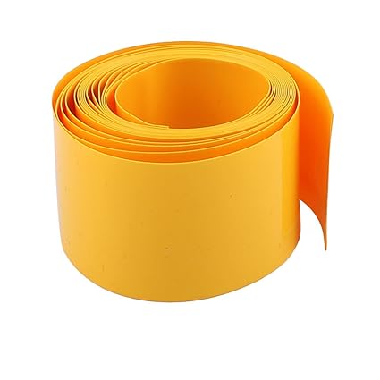 Generic 2m 18.5mm Dia PVC Insulated Heat Shrink Tube Battery Protective Casing Yellow
