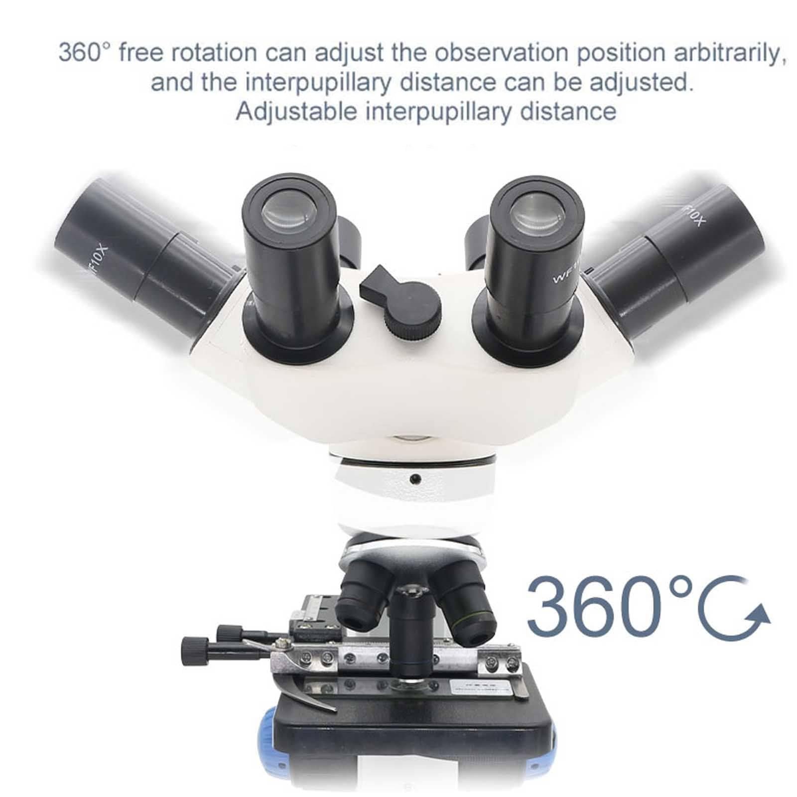 Microscopios Trinoculares, Microscopios BiolóGicos Compuestos 40x-50000x con Ocular ElectróNico, Microscopio con Etapa MecáNica+Enfoque Ultrapreciso, Microscopios BiolóGicos,White