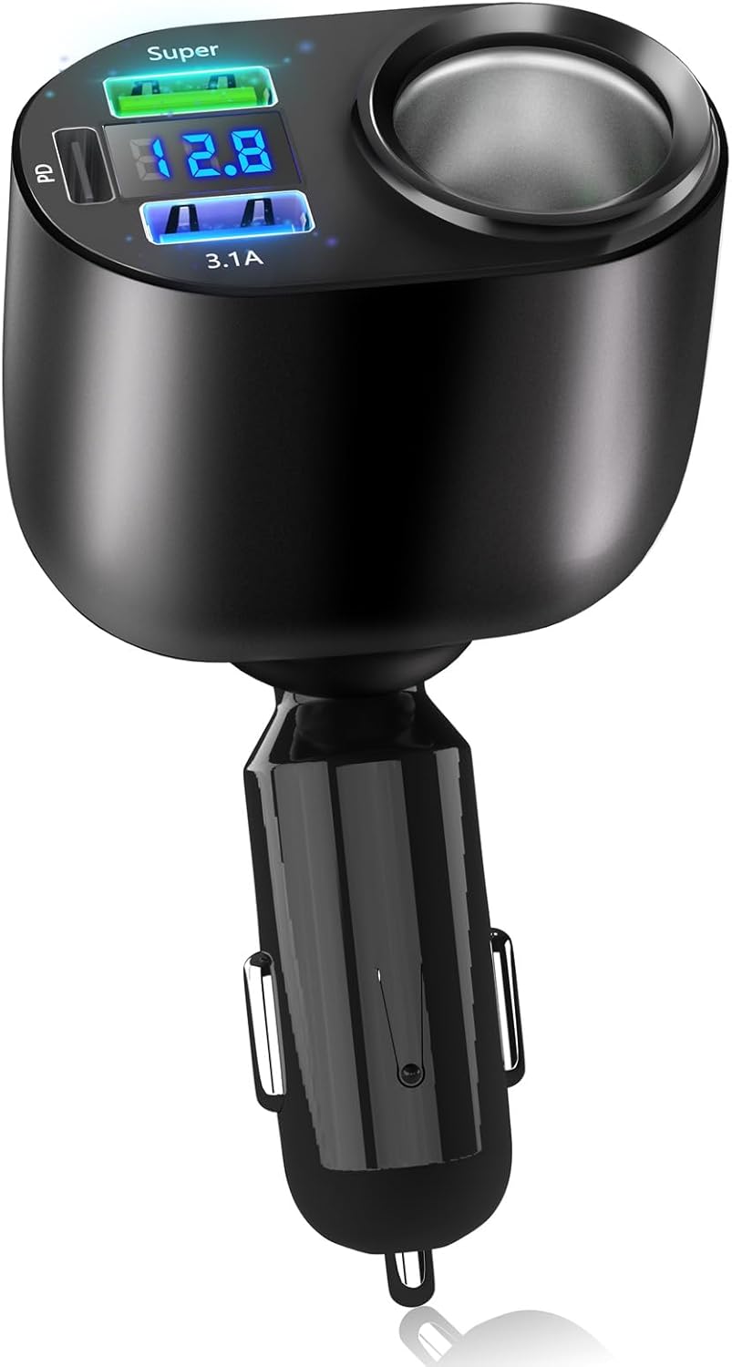 Sdoppiatore accendisigari auto 3 vie 12V 24V multi presa adattatore Sdoppiatore accendisigari auto 3 vie 12V 24V multi presa adattatore