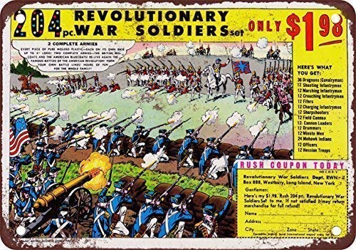 Retro Metal tin Sign Funny 204 Revolutionary war Soldiers $1.98ation Iron Painting Sign For Home Cave Garage bar Wall Decoration Vintage Metal Sign 8 x 12 inch