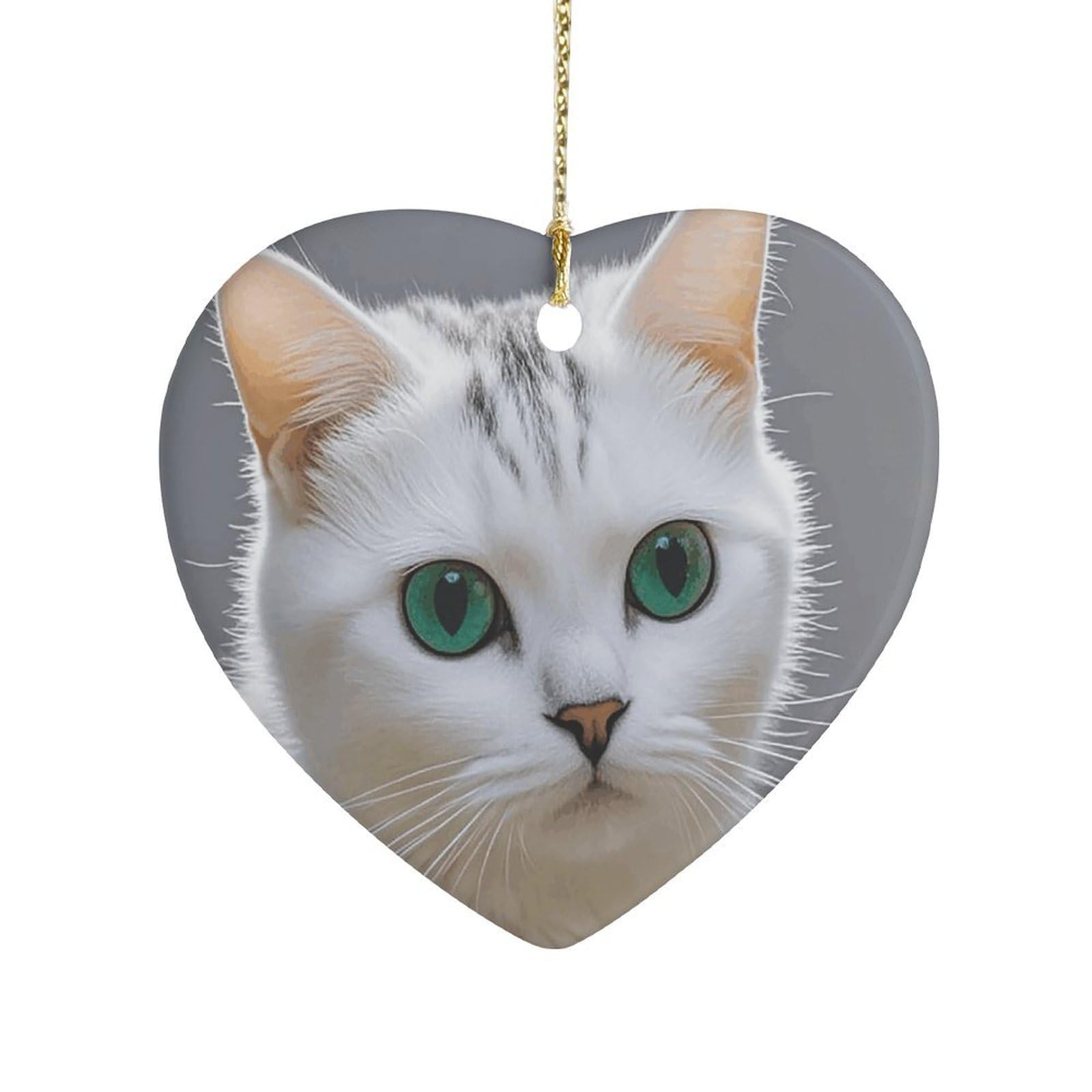 Fekiloot Style Cute White Cat Ceramic Ornament Home Decor Keepsake