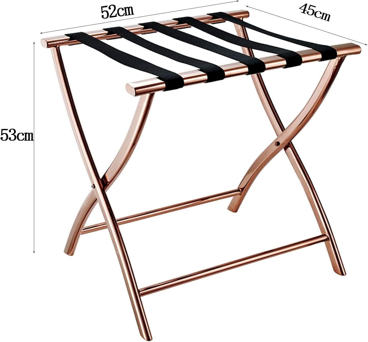 Portaequipajes para habitación de Invitados, Soporte Plegable para Maletas, portaequipajes (Dorado)