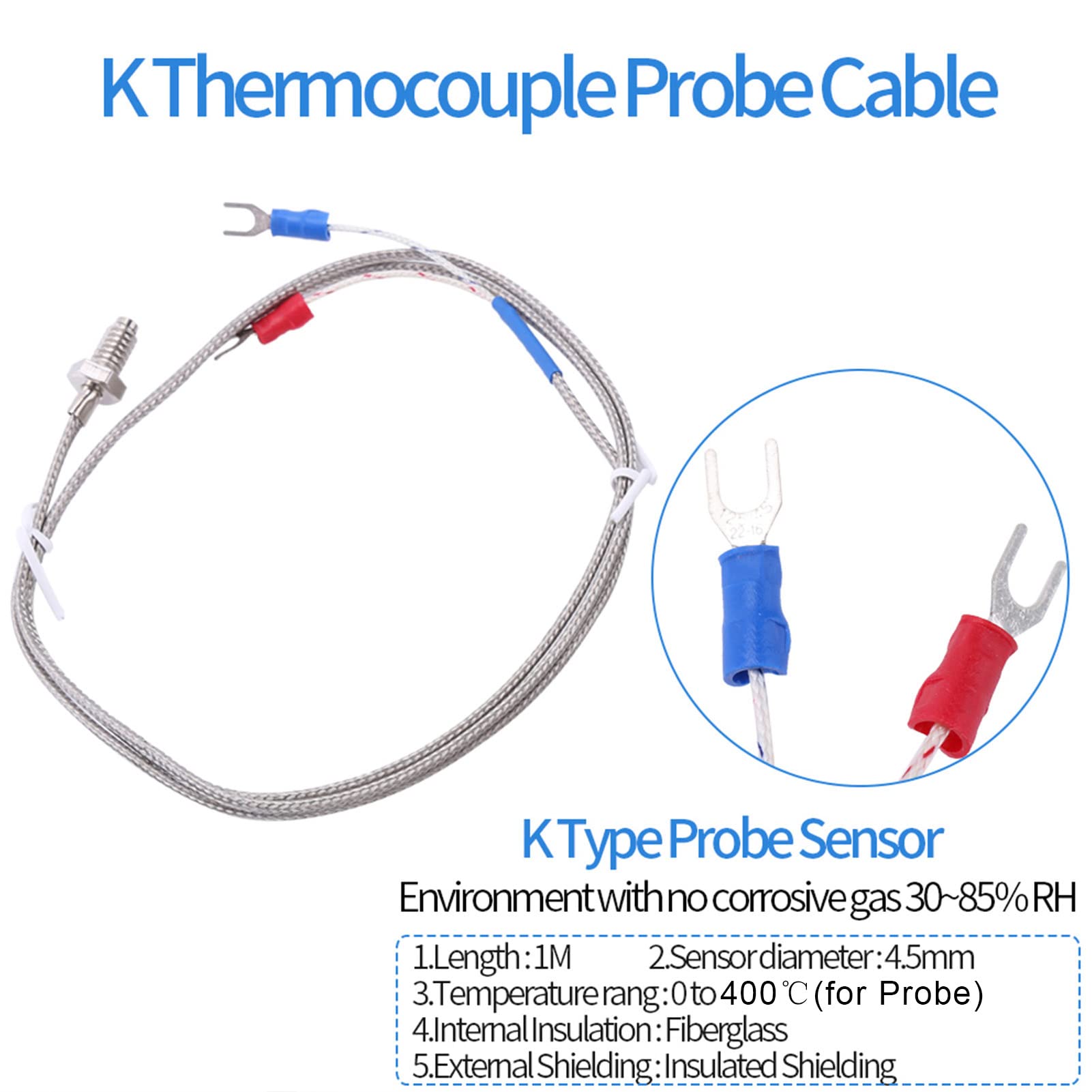 2 Kits de Contrôleur de Température PID 0 ℃ ~ 1300 ℃ Capteur de Thermocouple de Type K AC110V-240V
