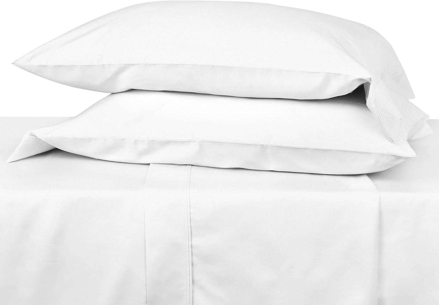 TRIDENT Full Sheets Set 500 TC Bed Sheets 4-Piece Set Bedding Sheets and Pillowcases -Soft & Smooth Deep Pocket Full Sheet Sets -Triblend Cotton-Tencel-Lyocell Sateen Full Size Sheets -Bright White: Kitchen & Dining
