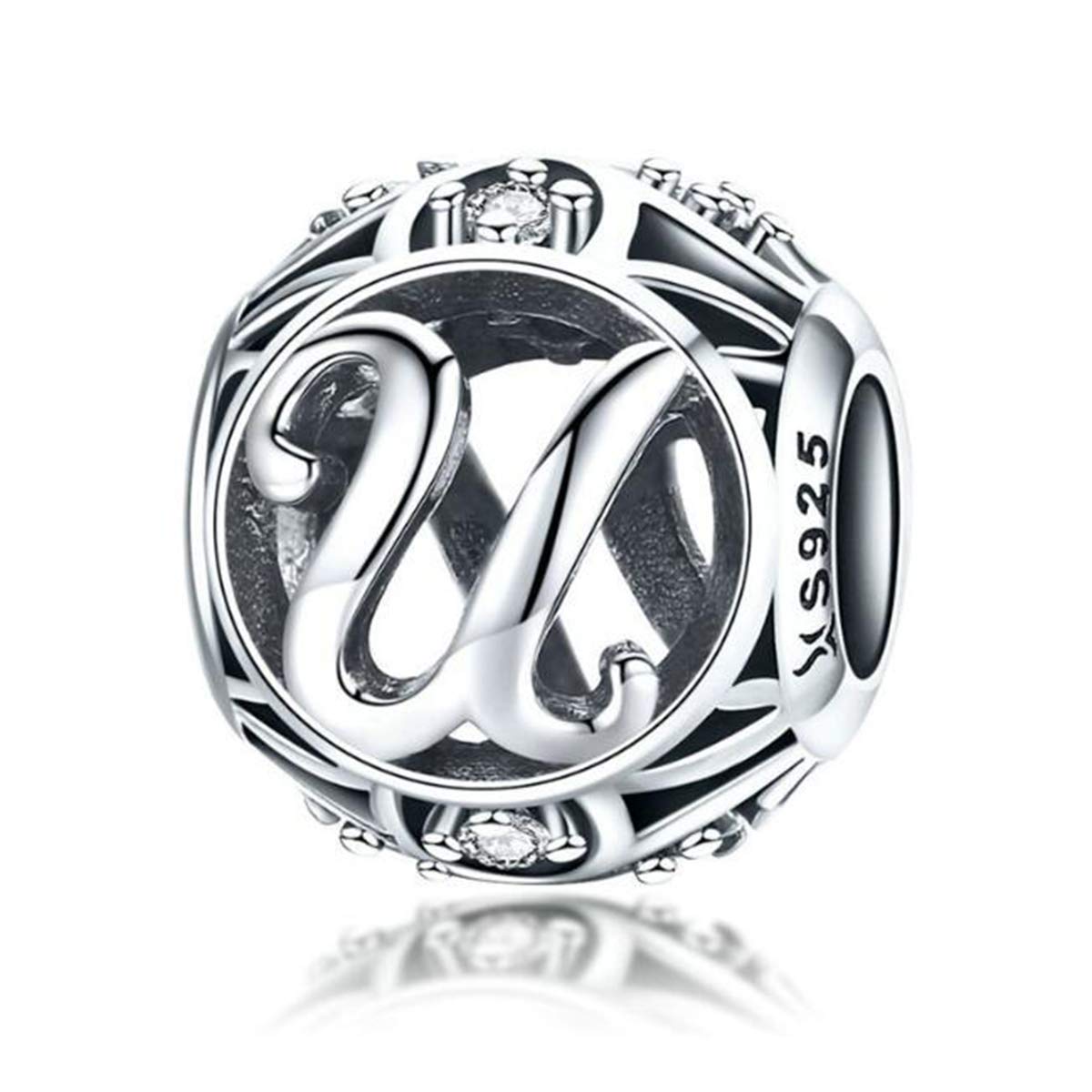 Cuentas de Letras de Plata 925 con Inicial E para Pulseras Pandora 2