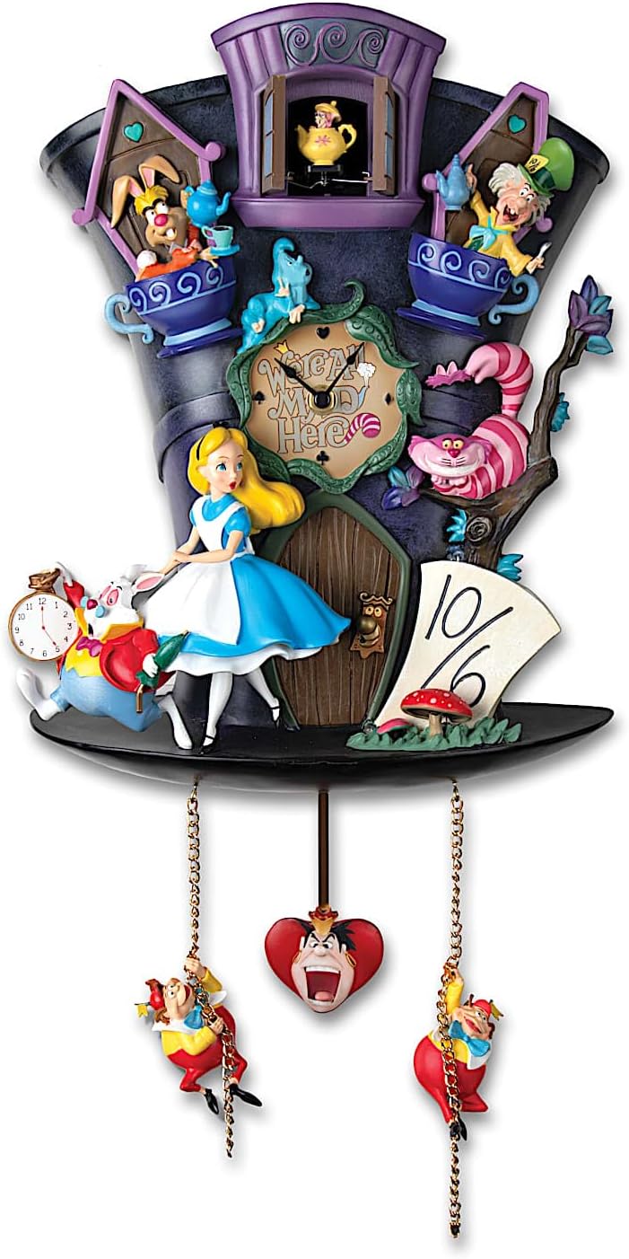 The Bradford Exchange Disney Alice in Wonderland Mad Hatter Cuckoo Clock