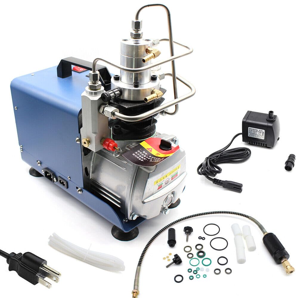 Compresor de Aire Eléctrico 300BAR 4500PSI, Bomba PCP, Presión Ajustable Compresor Bomba de Aire de Alta Presión para Prueba de Tightness, Prueba de Presión de la tubería