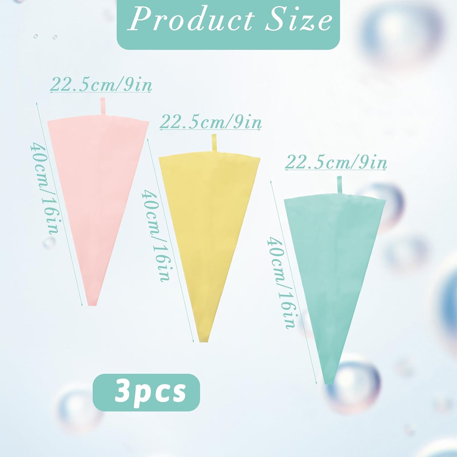 3 PCS Piping Bags Reusable, Silicone 16 Inch Manga Pastelera Small Piping Bags Reusable for Baking Cookie Cake Decorating Pastry