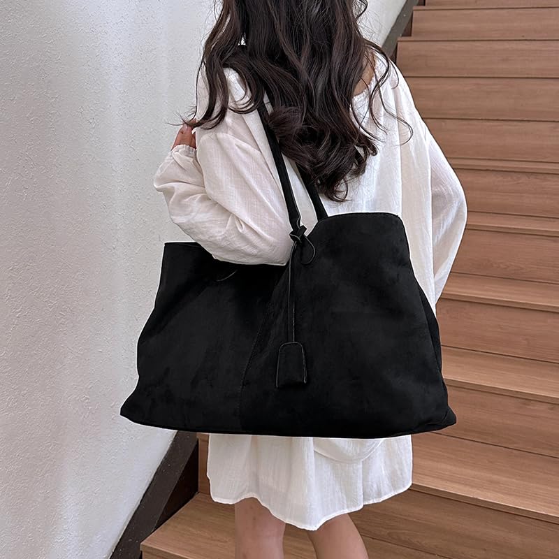 Slouchy Hobo Bag for Women, Vintage Faux Suede Tote Bag, Large Capacity Brown Purse for Fall Winter3
