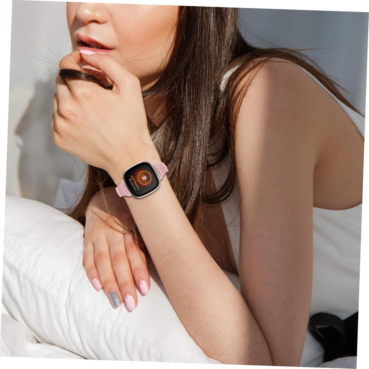 DOITOOL 2 Piezas Correa reloj inteligente smartwatch vestimenta casual accesorios brillantes reloj de hombre pulseras mujer banda de reloj de los hombres banda de reloj de mujer reemplazar