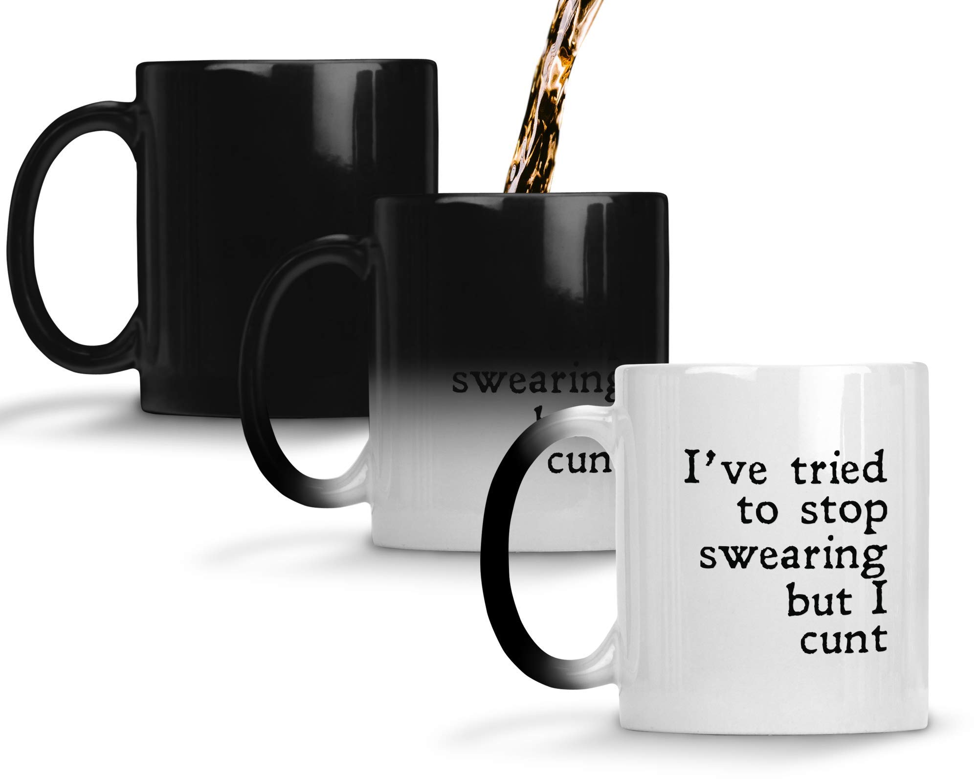 SMARTYPANTS I Tried to Stop Swearing but I c*** Funny Explicit Slogan Black Ceramic Cup Mug