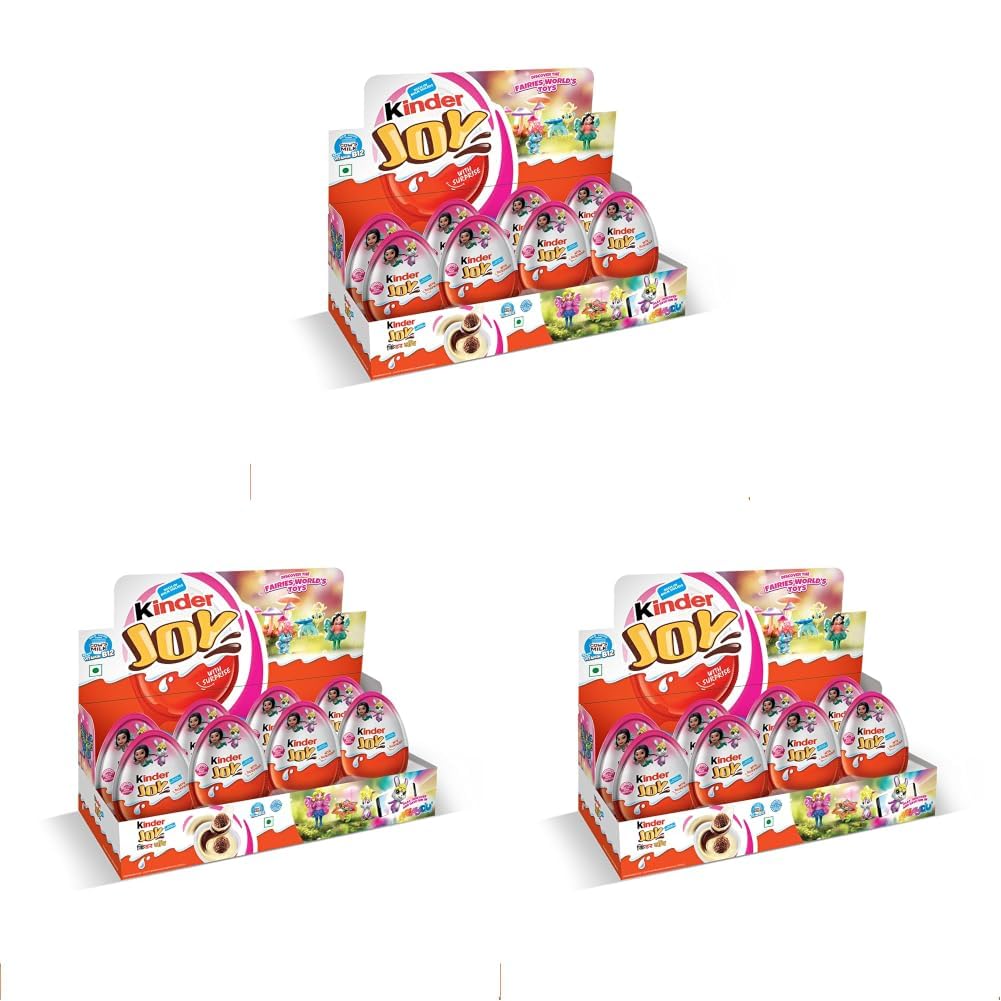 Kinder Joy Chocolate Snack with Surprise, Pink, 20g X 8N :160 g (Pack of 3)-image-24