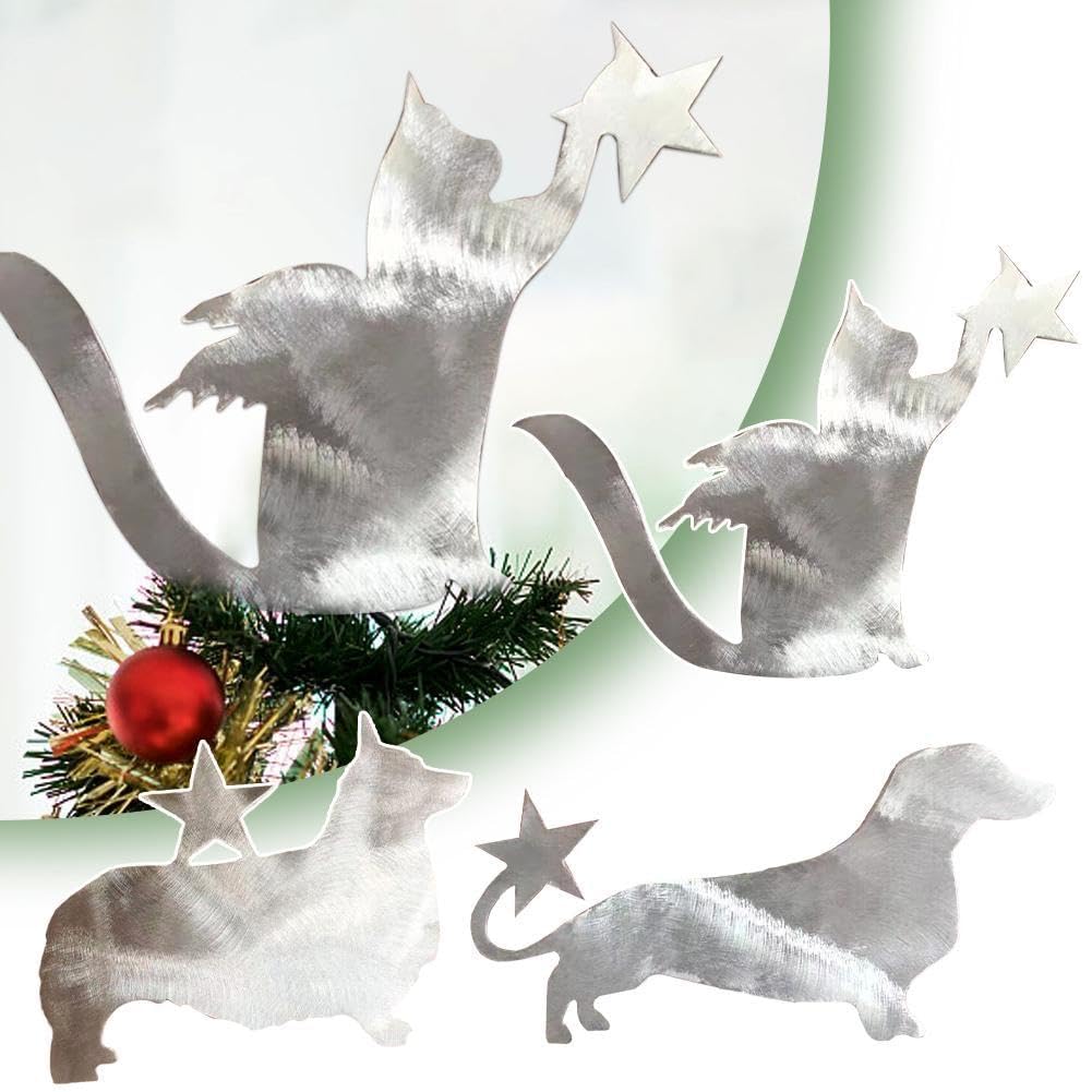Accessoire Noël Pour Amoureux Des Animaux Cimier Sapin De Noël En Métal Teckel – Décoration Chien 30 Cm, Pour Arbre, Mur, Table Décoration Festive Intérieur Extérieur