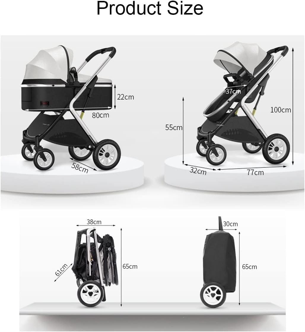 Rieort Poussettes Tandem Portables en Alliage d'aluminium, Double Poussette réglable, Chariot à auvent, léger et Simple, Landau de bébé