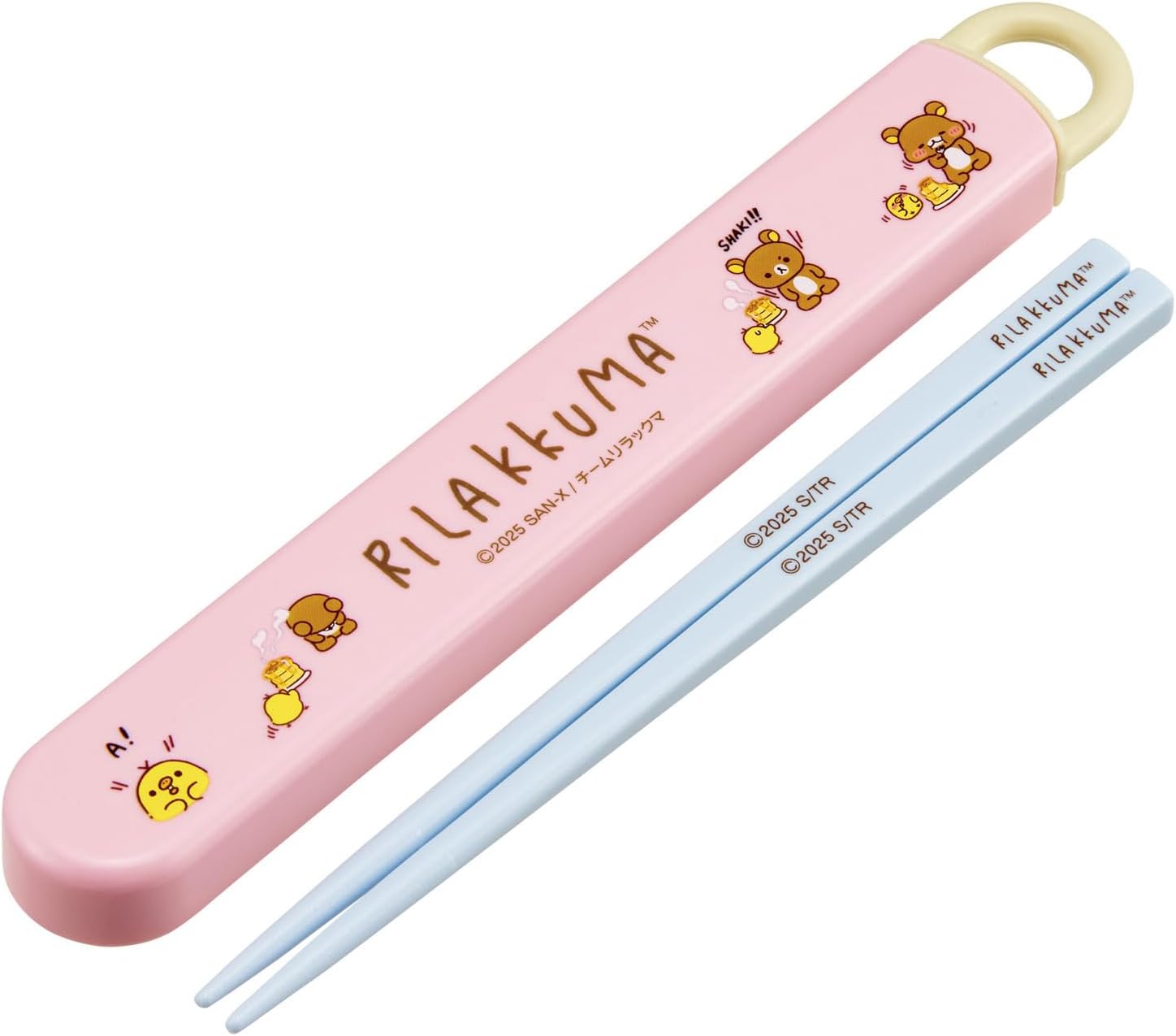 Skater ABS2AM-A Children's Bento Chopsticks & Chopsticks Case Set, 6.5 inches (16.5 cm), Made in Japan, Dishwasher Safe, Sliding Type, Rilakkuma Anime