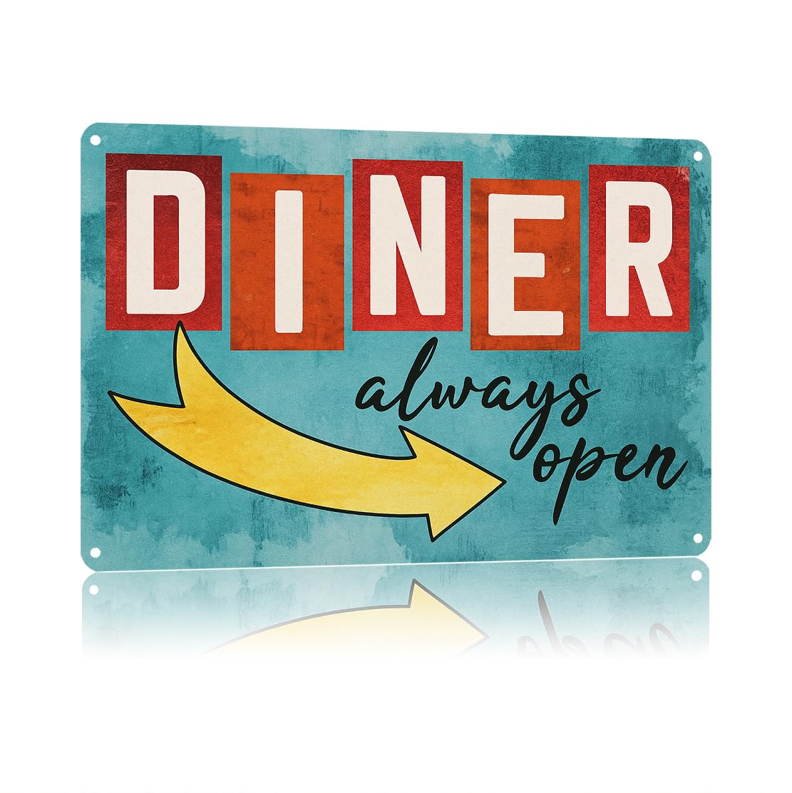 KWQDOZF Funny Metal Signs Posters DINER Sign Wall Art for Yard Outdoor Lawn Garden Home Decor 8X12inch