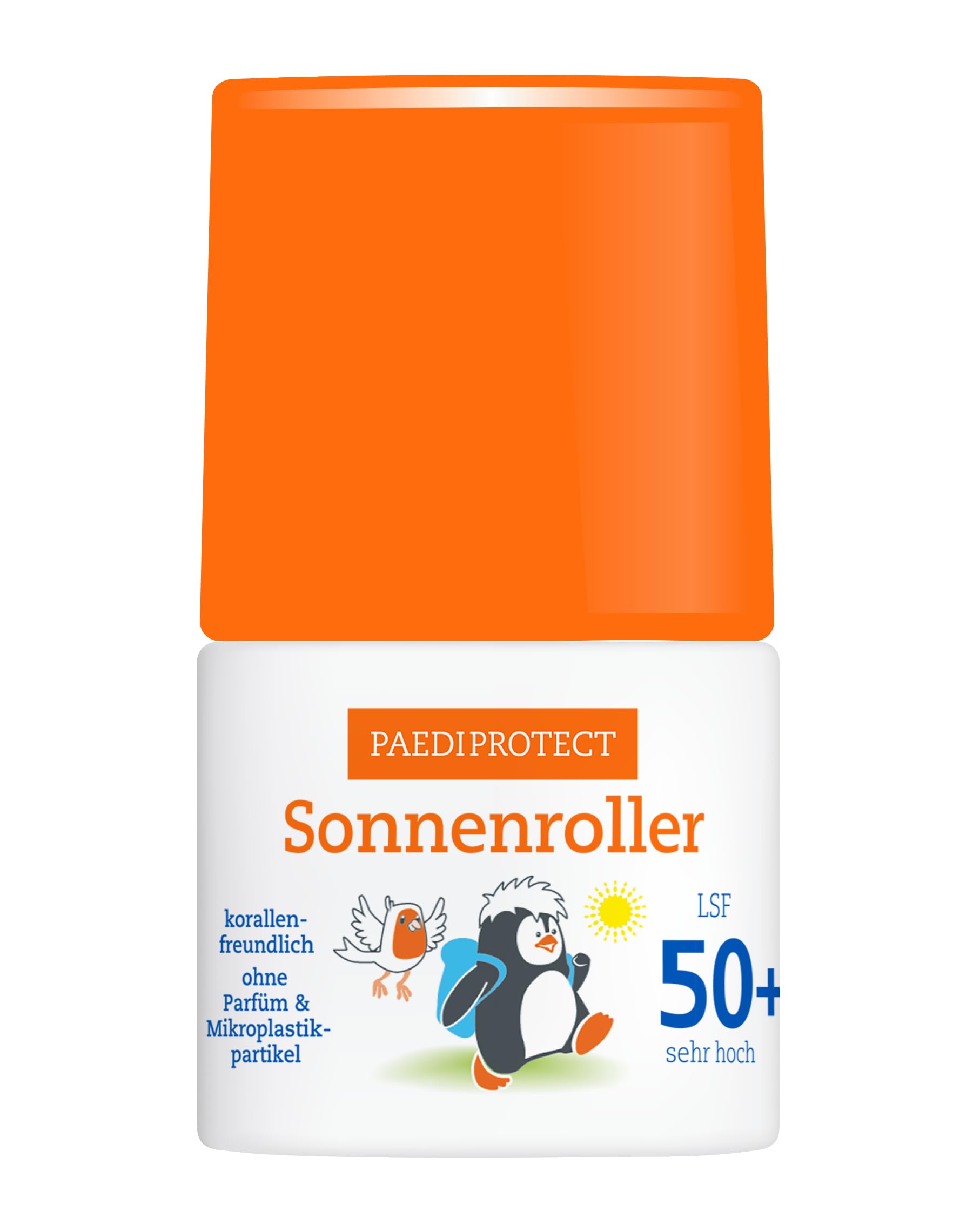 PAEDIPROTECT Sonnenroller LSF 50+ 50 ml, korallenfreundliche Sonnencreme für Baby, Kinder und Erwachsene, ohne Parfüm und Mikroplastik, vegan