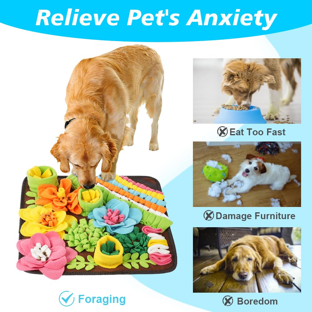 OSDUE Tappeto Olfattivo Cane, 39cm Foraggiamento Tappeto per Cani Addestramento Foraggiamento di Animali Lavabile Antiscivolo Tappetino Puzzle di Snuffle Giocattolo per Cani Attivazione Mentale Cane B