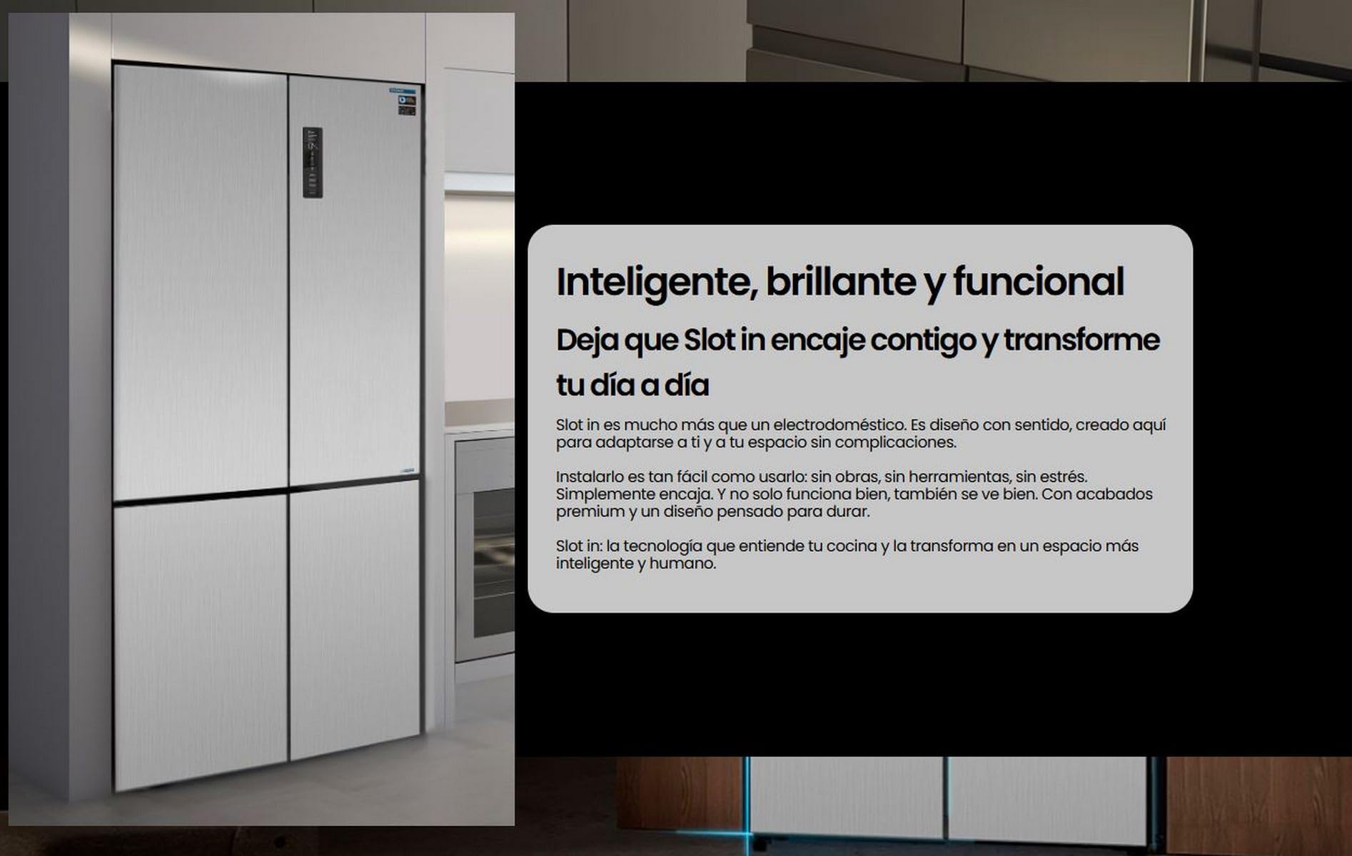 Frigorifico Americano INFINITON AMCB-580CD90XEH, 190 cm de Altura, Total No Frost, 4 Puertas, Inverter, Ancho 83 cm, E, Inox