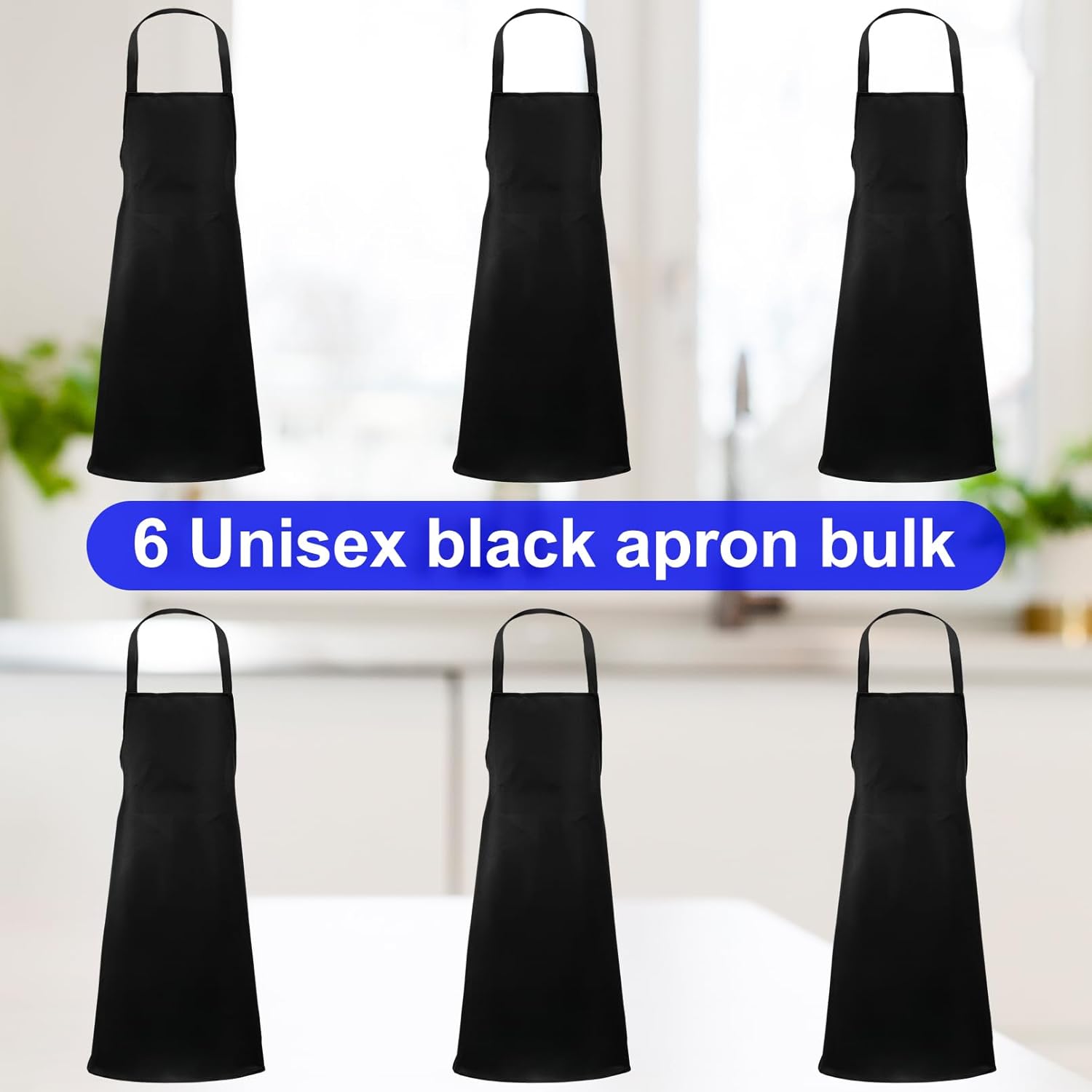 エプロン ユニ ビブエプロン、エプロンバルク、エクストラロングタイ付きシェフエプロン、ポケットなしのシェフビブエプロン、洗濯可能なエ