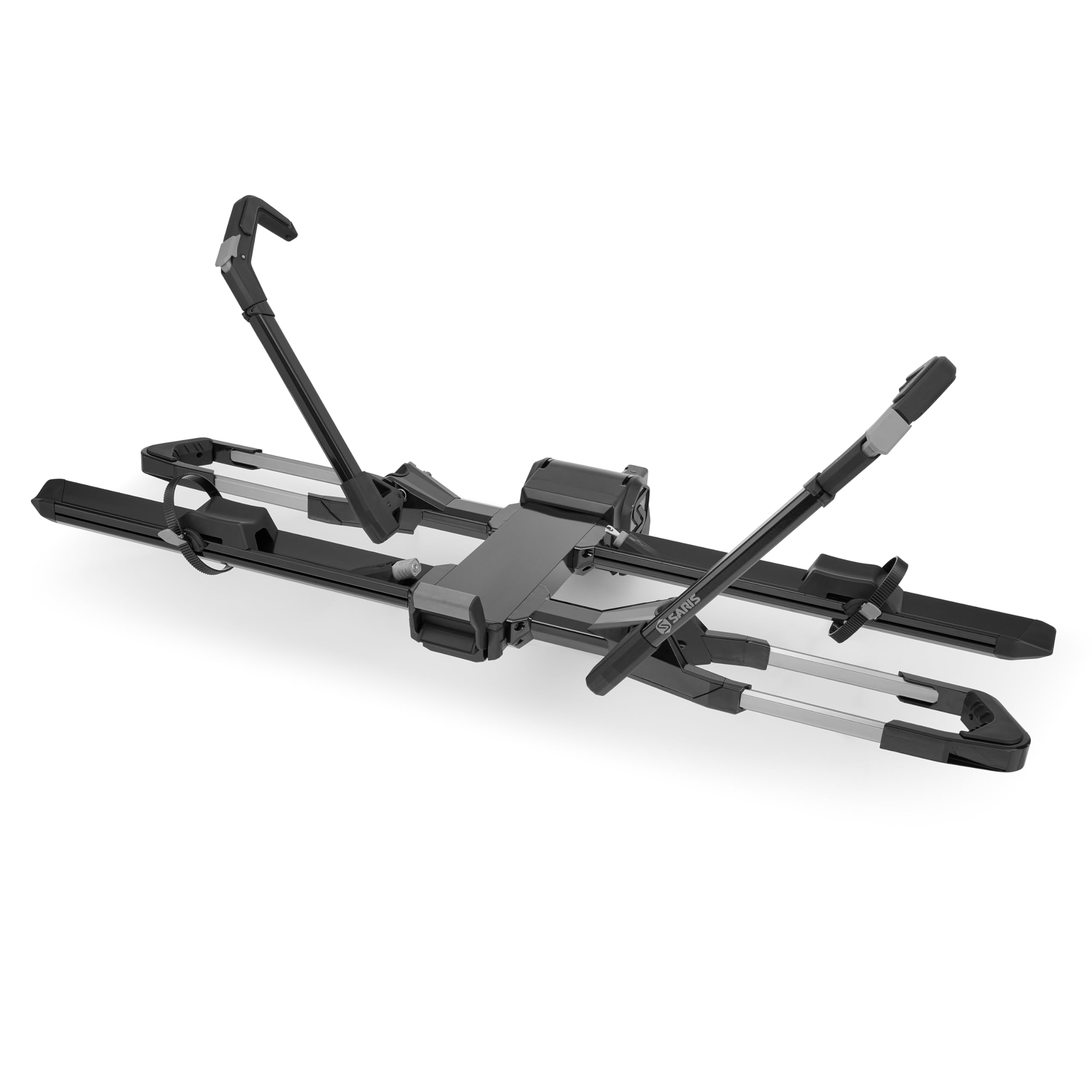 Saris Edge 2-Bike Hitch Rack – Heavy-Duty, eBike Compatible – Zero Frame Contact, Spring-Loaded Secure Hold, Tool-Free Anti-Wobble, Integrated Locks – RV Rated, Tilting for Easy Trunk Access