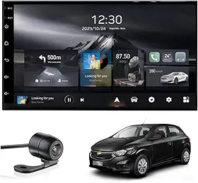 Central Multimídia Onix e Prisma Joy Adak G2 Tela QLED de 7" Polegadas 2GB 64GB Carplay e Android Auto GPS + Câmera de ré