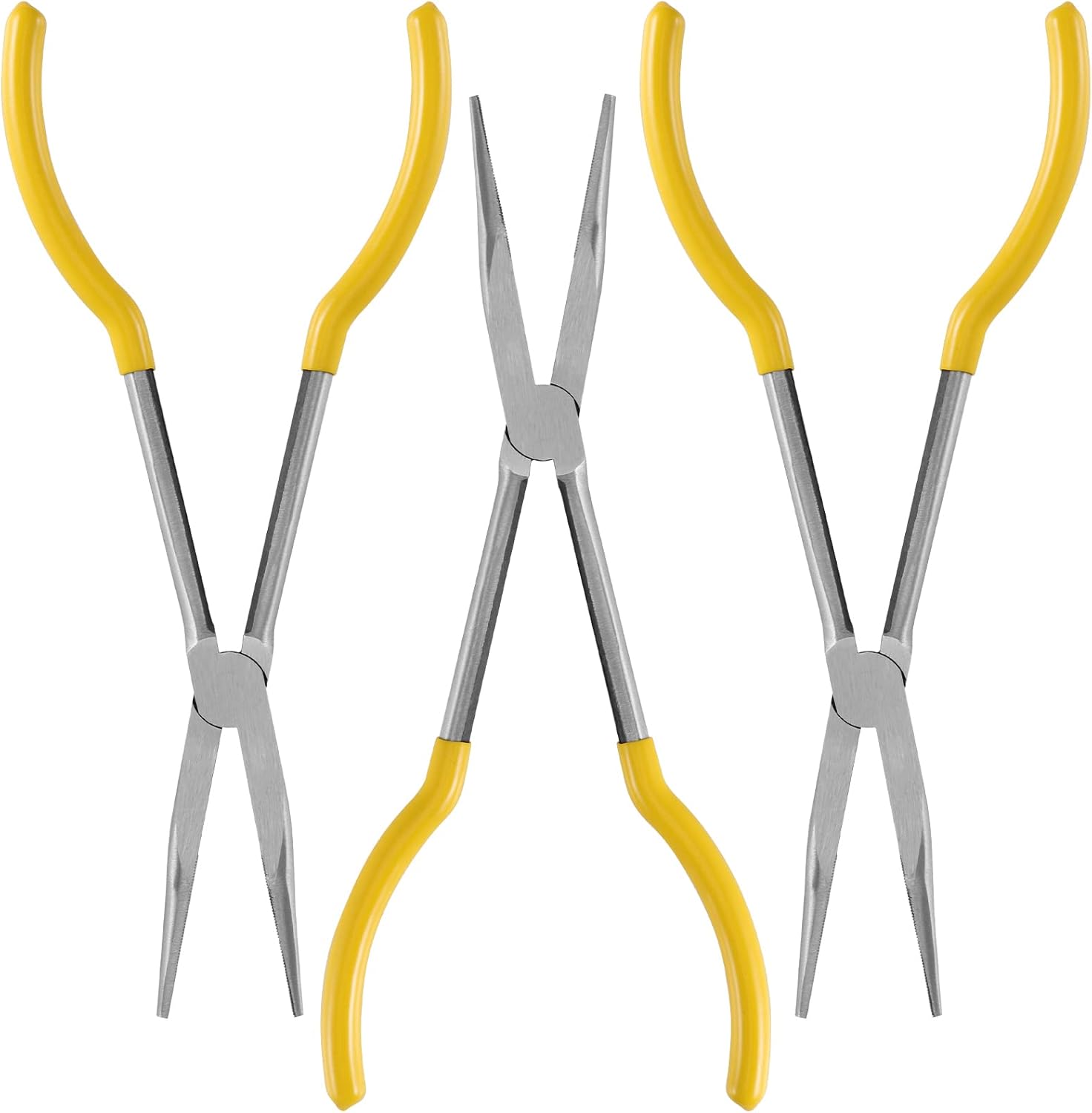 KEILEOHO 3 PCS 11 Inch Long Straight Needle Nose Pliers