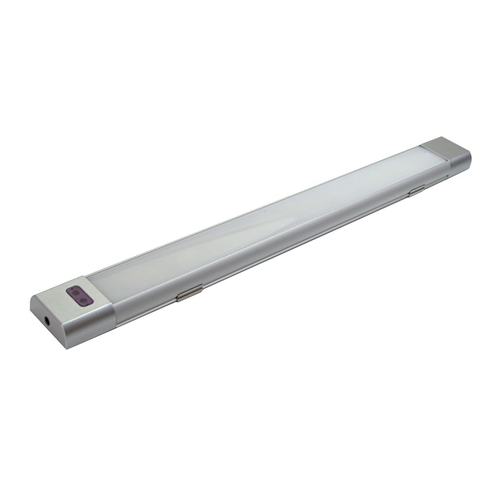 TIBELEC Réglette LED Argent 8W max, 580 lm, intensité variable 3000 à 6500K, inter. infrarouge, garantie 5 ans