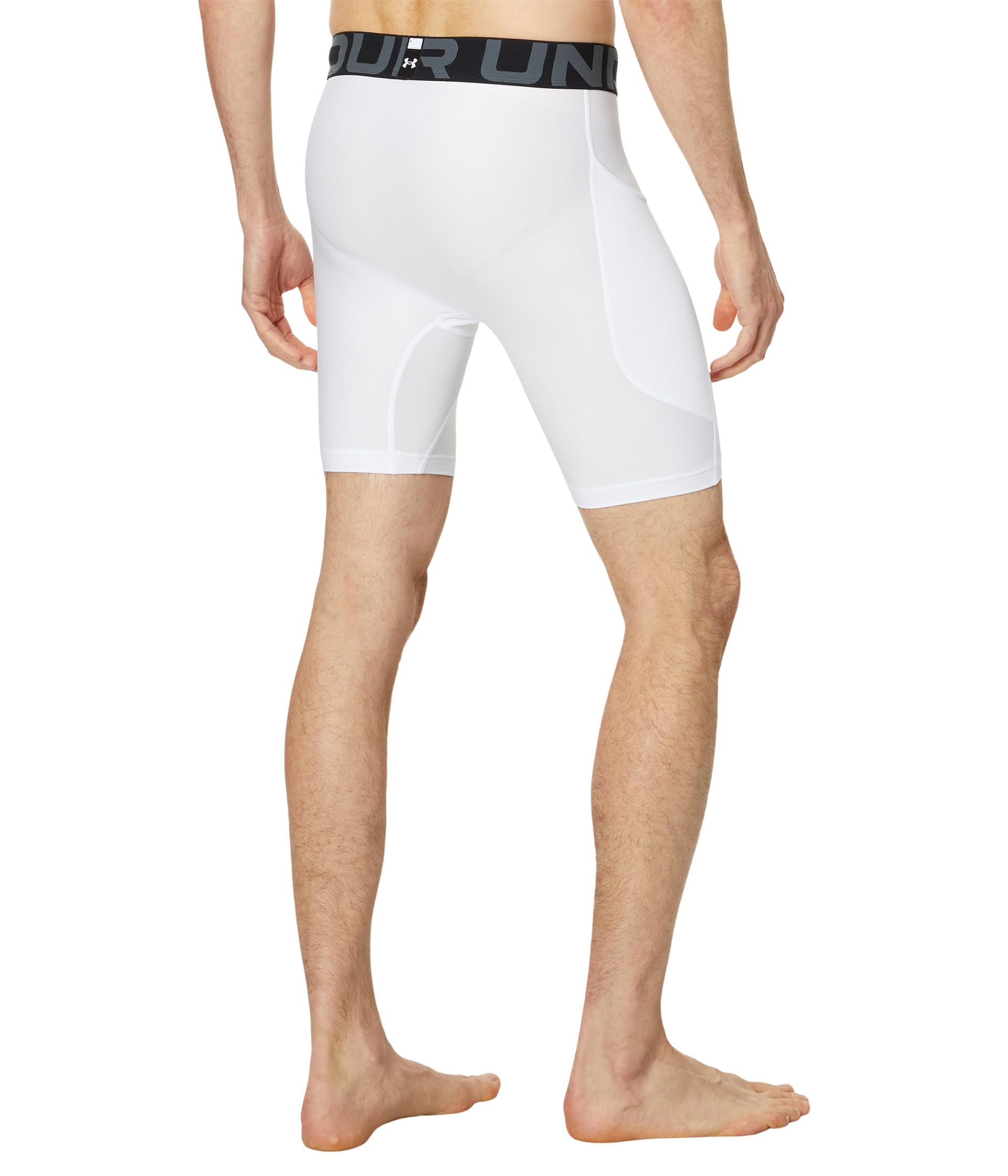 Under Armour Męskie spodenki Ua Hg Armour, spodenki na siłownię, do uprawiania sportu, biegania, Biały / Czarny, L Długi