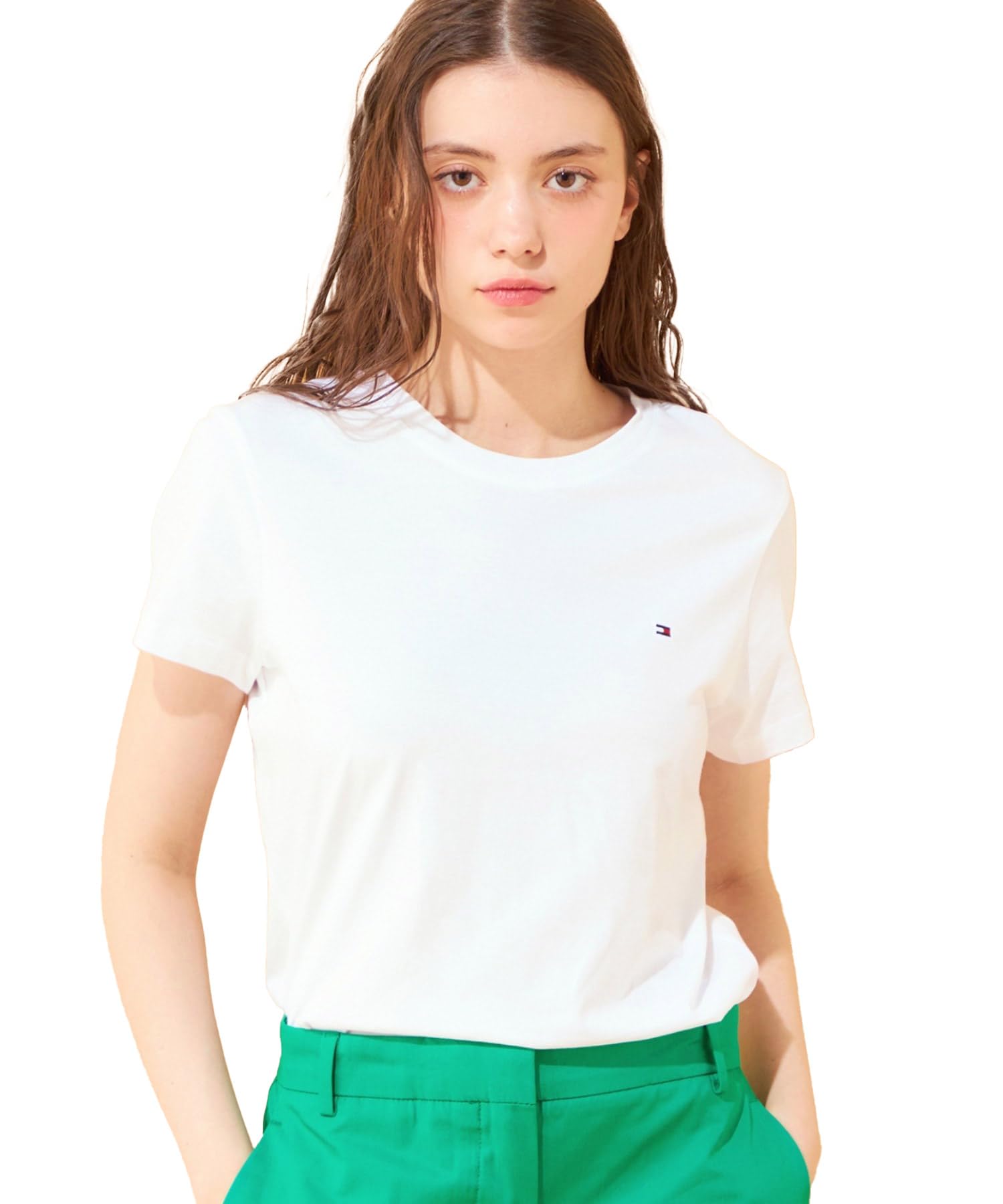 Tommy Hilfiger Women’s Short Sleeve Round Neck Heritage T-Shirt, White (Classic White), XXS