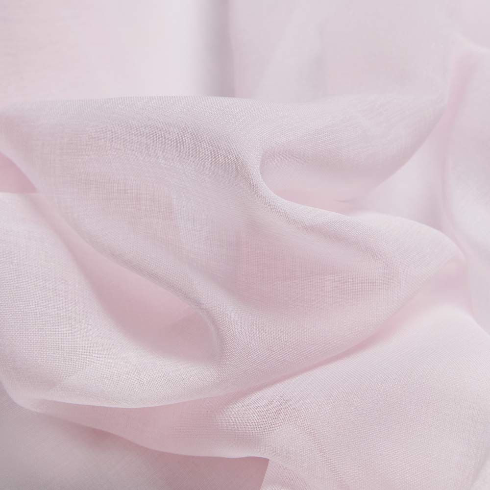 MIULEE 2 Panneaux Rideaux Voilages Tissu Polyester Doux Semi-Transparent Couleur Pure Voilage de Fenêtre Lisse Élégant Chaleureux pour Chambre Salon Tige de Poche 140x245cm Rose