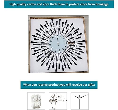 Miniatura 7 de Reloj de pared grande decorativo 3D sin tictac silenciosos relojes de cuarzo con números arábigos para sala de estar, decoración del hogar y cocina