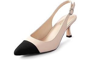 Slingback Heels for Women, Closed Toe Women's Pumps Kitten Heel Wedding Party Casual Dress Shoes