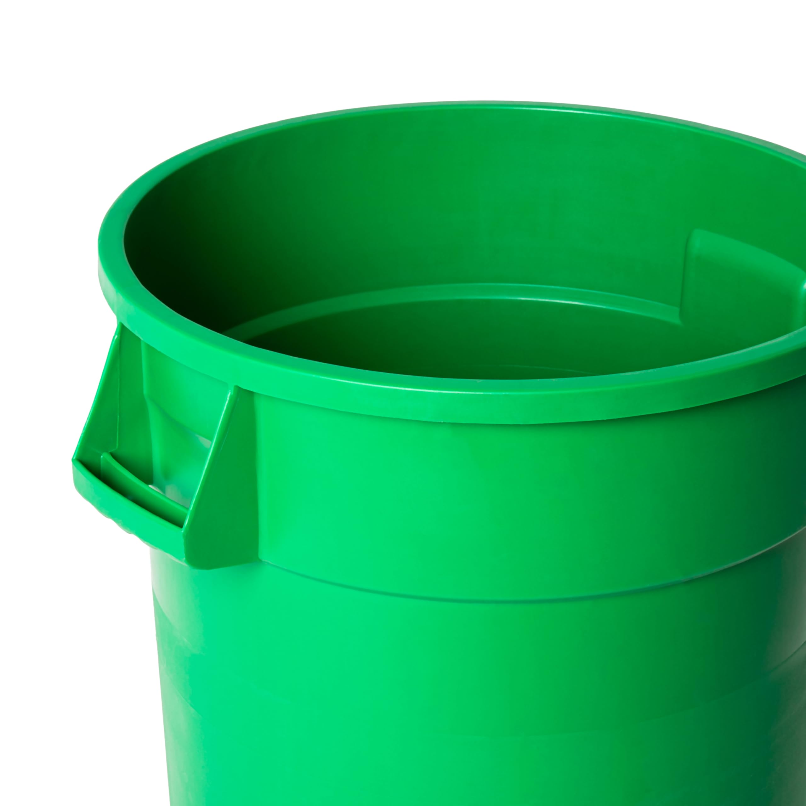 Trash Can With Lid And Dolly Round Ingredient Storage Containers Recycling Bin Kitchen Garbage Can Office Garbage Can Trash Barrel Plastic Barrel Yard Waste Bin Outdoor Trashcan (Green, 32 Gallon)