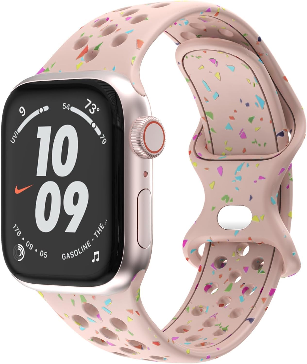 WINGLE Silicone Band for Apple Watch Band 38mm 40mm 41mm 42mm 44mm 45mm 46mm 49mm for Women Men, Recycled Plastic Carbon N...