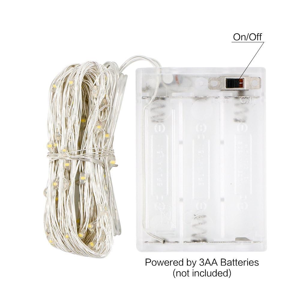 ANJAYLIA Lot de 4 guirlandes lumineuses à piles Blanc 3 m