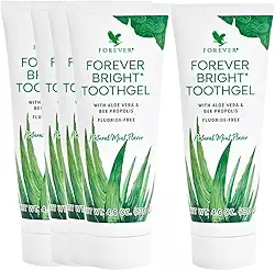 kit 05 Unidades Forever Bright Toothgel Gel dental sem flúor Creme Dental Menta e Hortelã