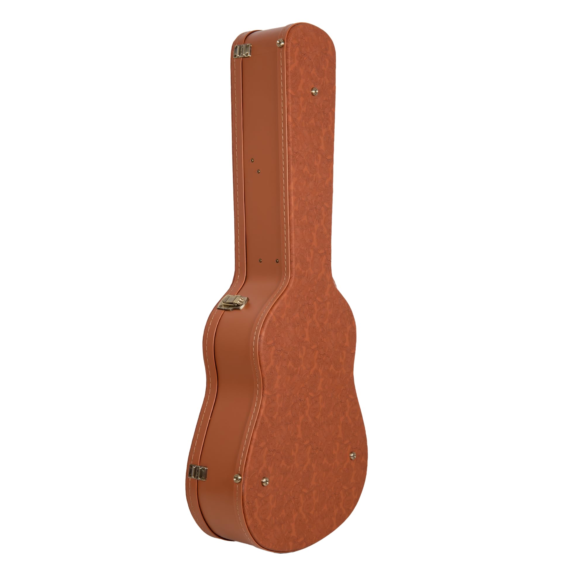 Crossrock Étui Rigide Relief Series pour Guitare dreadnought Gibson J-45 / Martin D | Finition Red Wood sculptée, intérieur Ivoire, Serrure – Premium Wooden Hardshell