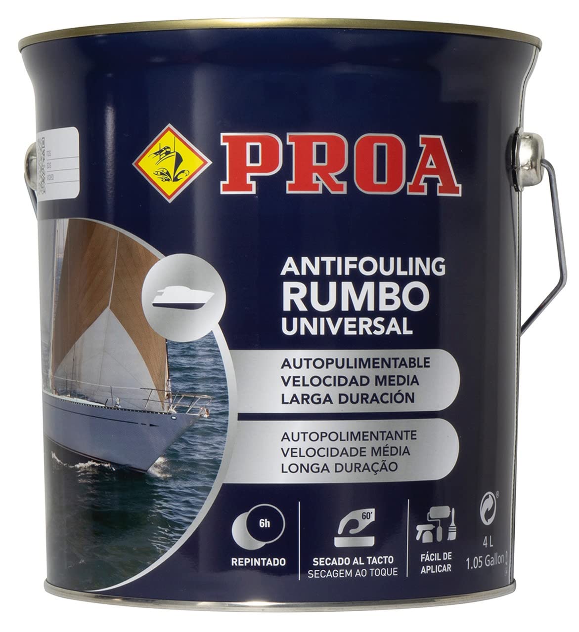 Patente autopulimentable APM. Antifouling. Proa. Azul. 4 L.