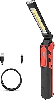 Work Light Rechargeable LED Inspection Light, BESTSUN 270° Rotatable USB Flashlight Torch Portable Small COB Work Lamp with Magnetic Base & Hook & Stepless Dimmable for Auto Car Truck Garage Mechanic