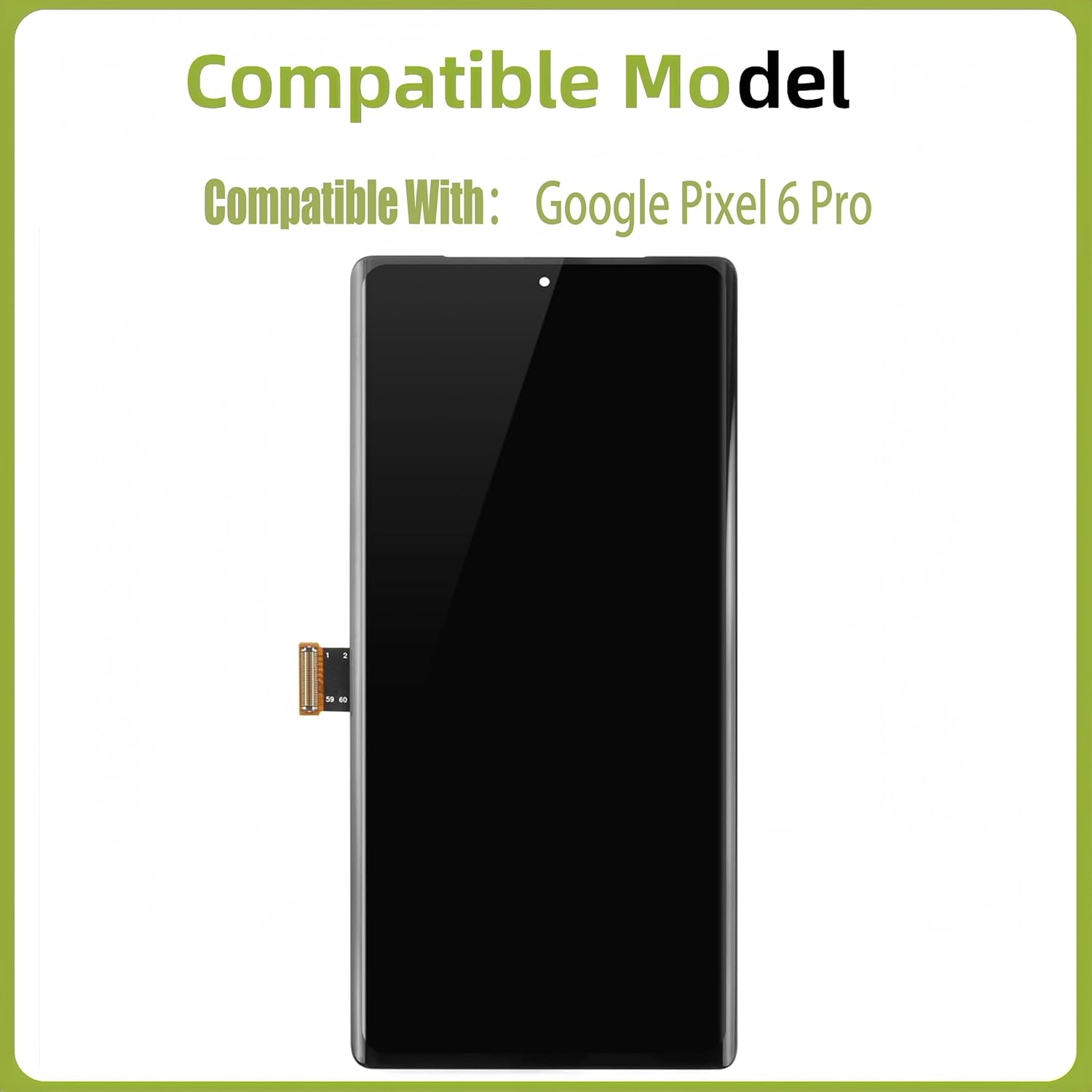 LCD Display [with Fingerprint Function] [with Bracket] Compatible with Google Pixel 6 Pro [6.7 inch] GLUOG, G8VOU, GF5KQ Screen Touch Digitizer Assembly LCD Display with Repair kit