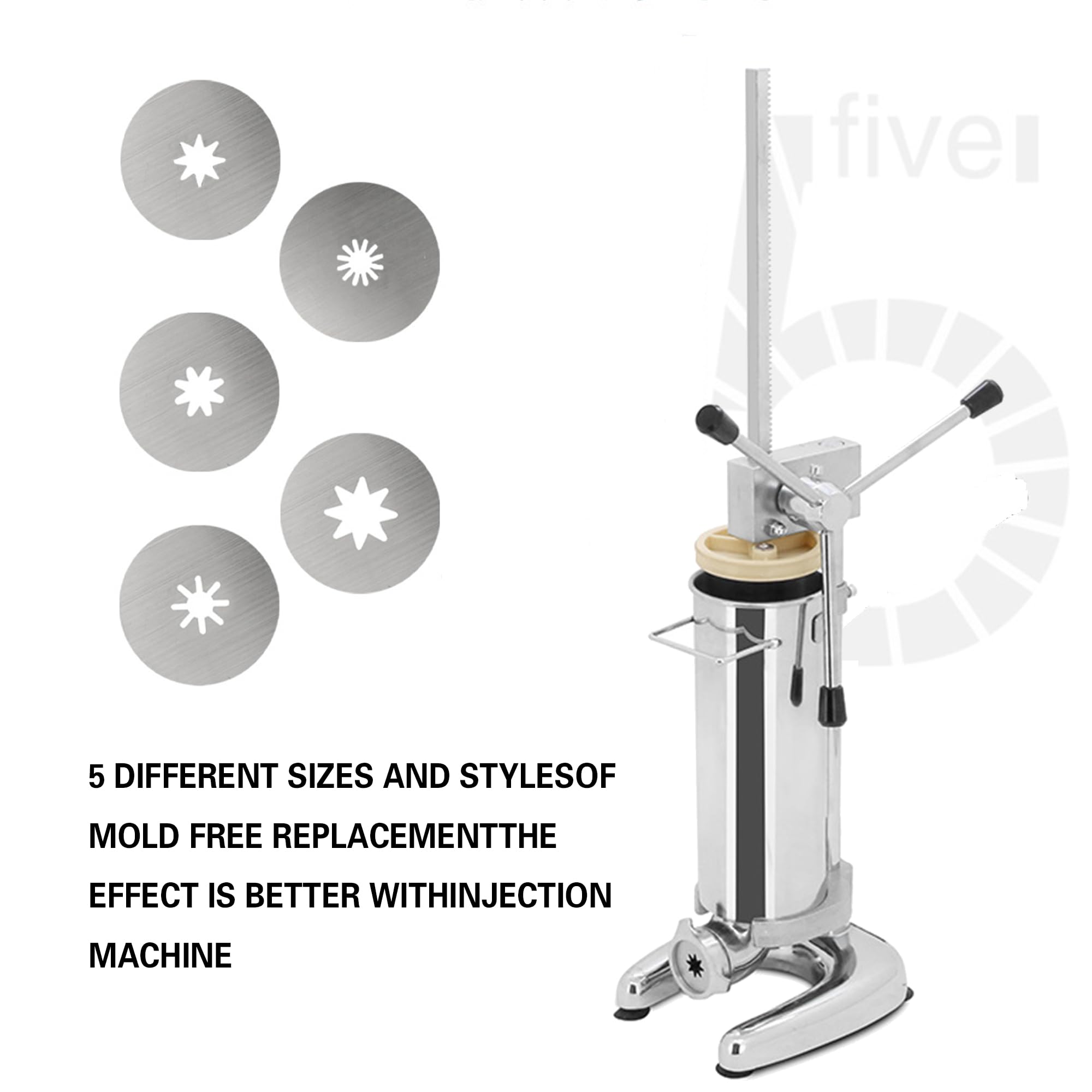 Macchina Commerciale Verticale Per Churros Con 5 Ugelli/stampi, Churrera Spagnola In Acciaio Inossidabile Per Ciambelle/churros Ripieni, Ideale Per Casa, Ristoranti E Panetterie 3L