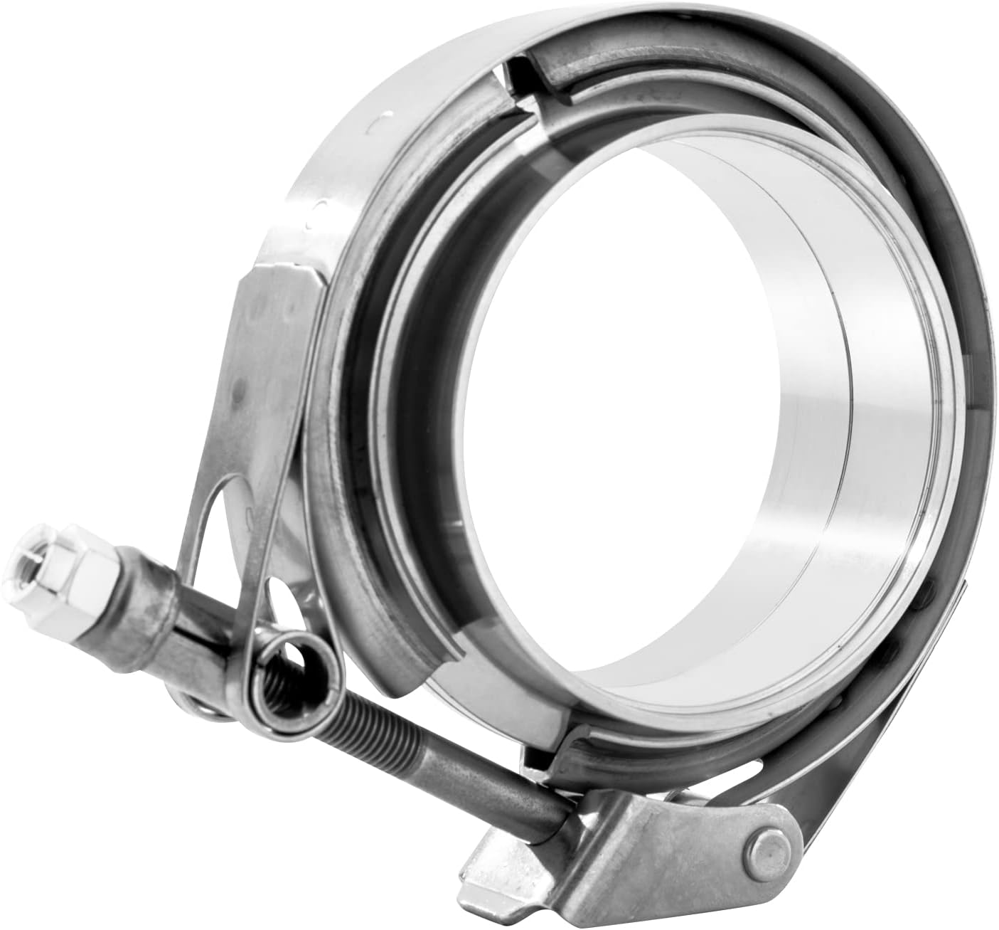 2.5 Inch Quick Release V Band Clamp Coupling with Flange Male Female Stainless Steel(2Pcs)